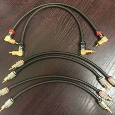 Кабель межблочный 2RCA-2RCA угловые 0,5 метра изготовление