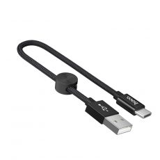 Кабель для быстрой зарядки и передачи данных Hoco X35, USB to Type-C, 3A, 25 сантиметров, черный
